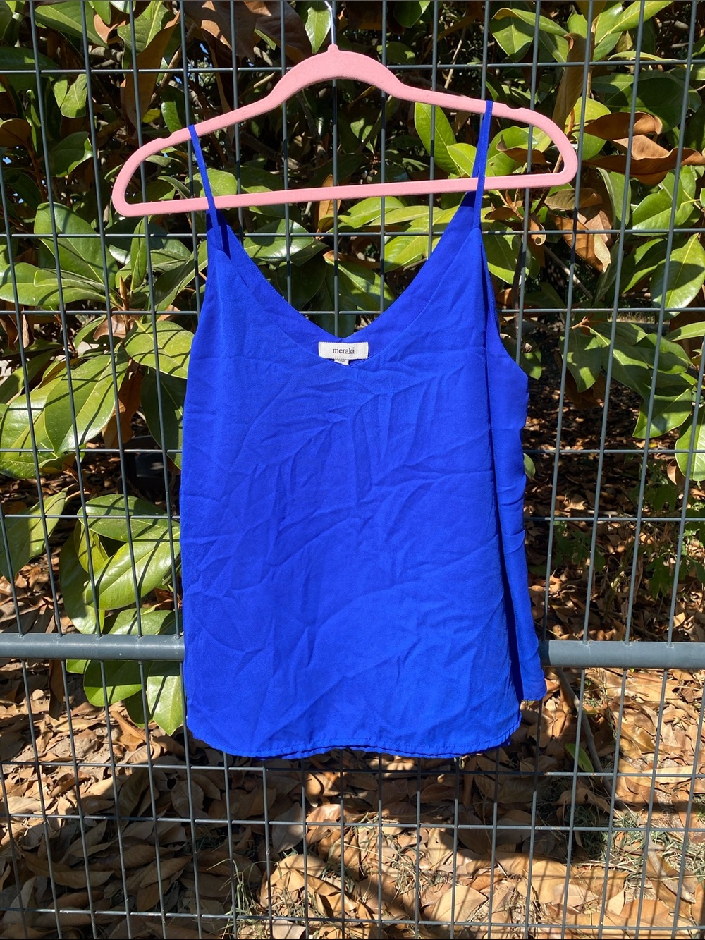 Meraki Cobalt Blue V-Neck Spaghetti Strap Camisole X-Large